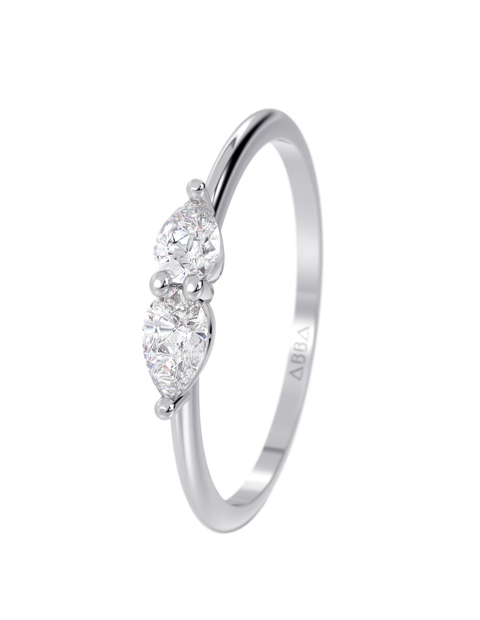 Anillo 14 k de oro zirconia brillante 5
