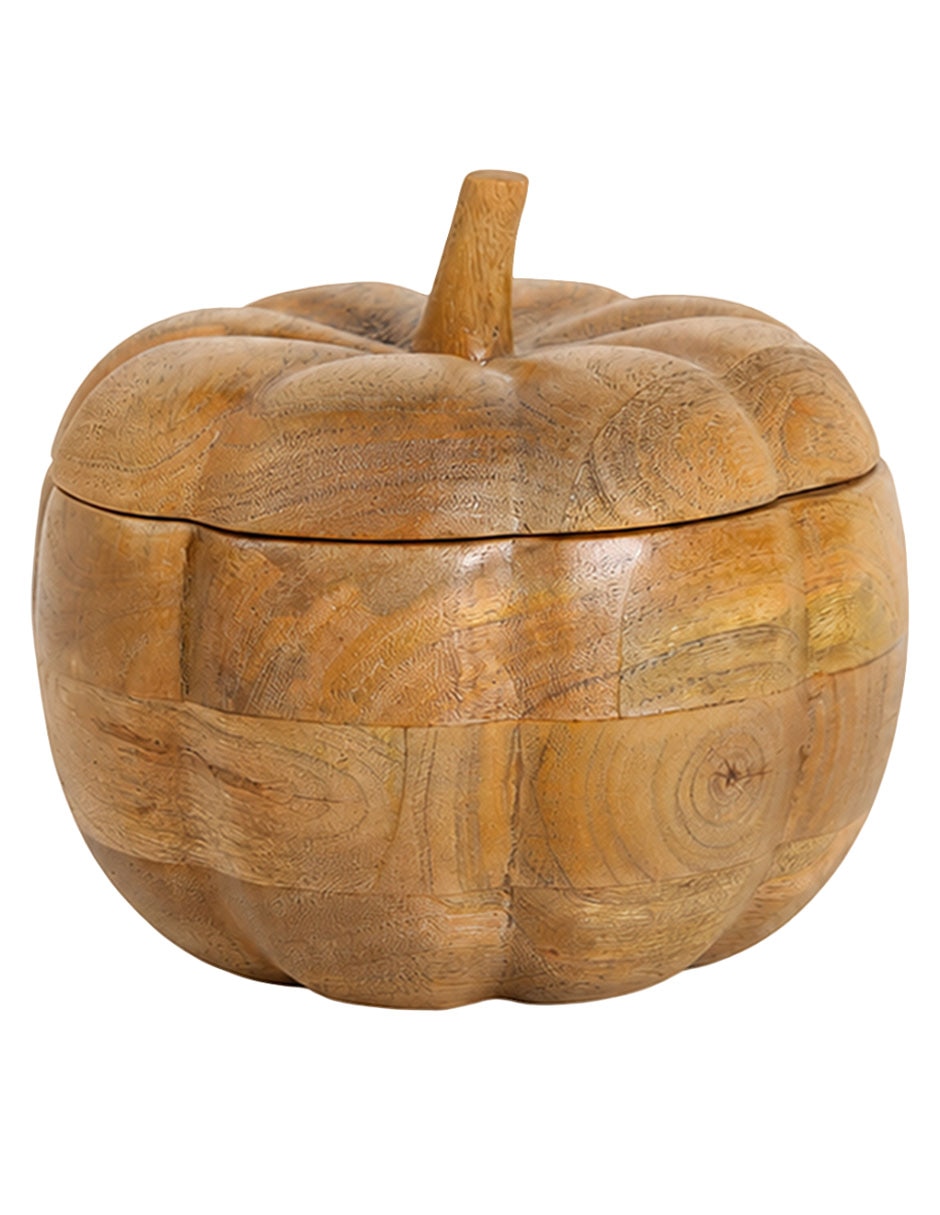Contenedor con tapa de madera mango