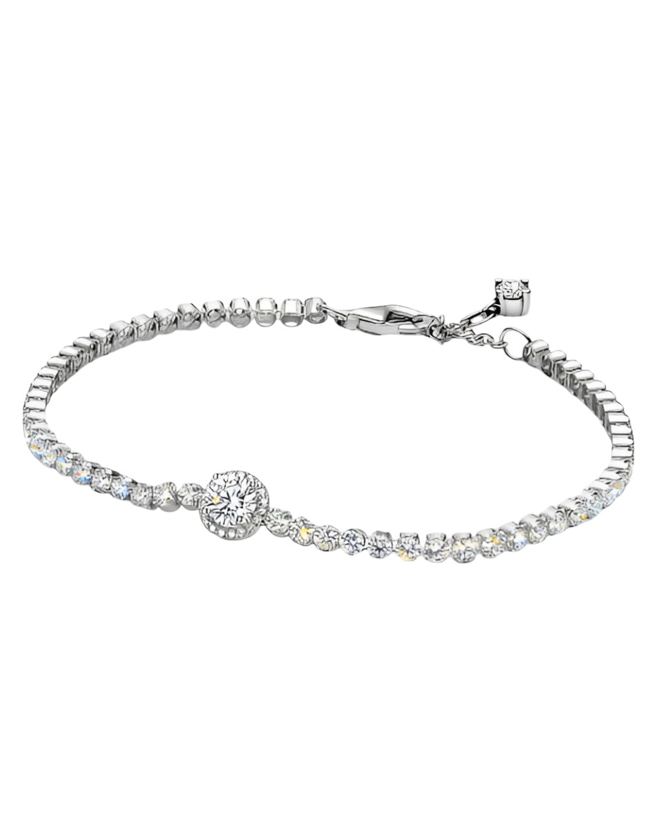 Pulsera de plata P 925 con moissanita acabado brillante
