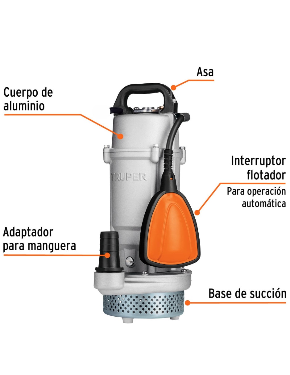 Bomba de agua sumergible Truper 0.5 HP