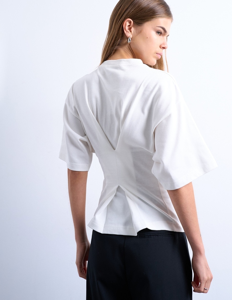 Playera manga corta cuello redondo para mujer