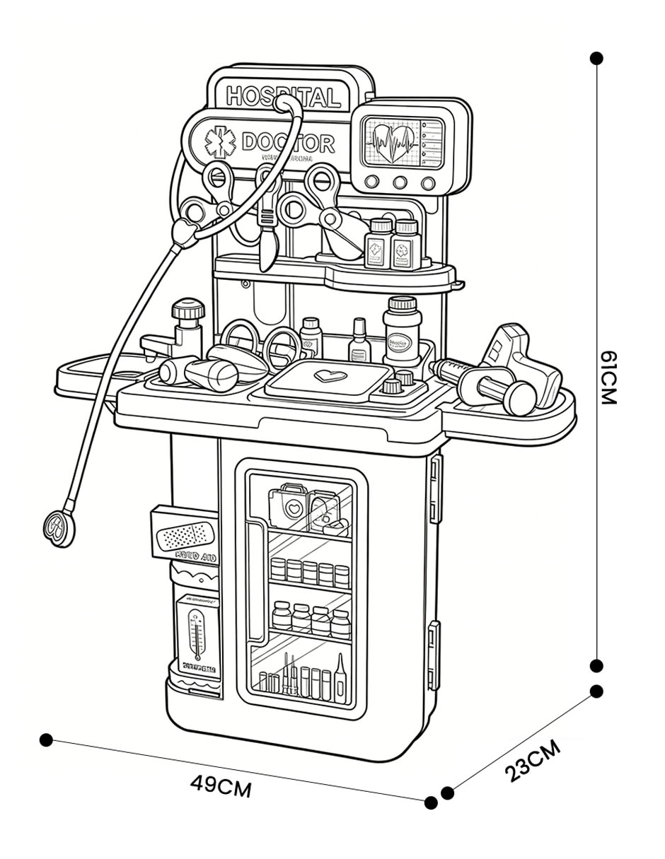 Maleta de doctor juego de rol para niños 12