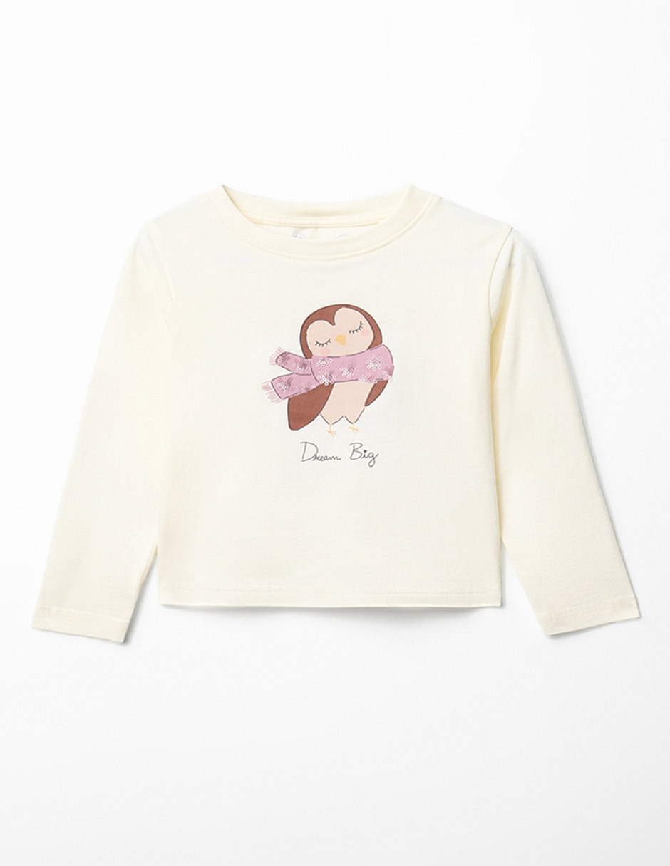 Playera manga larga para niña