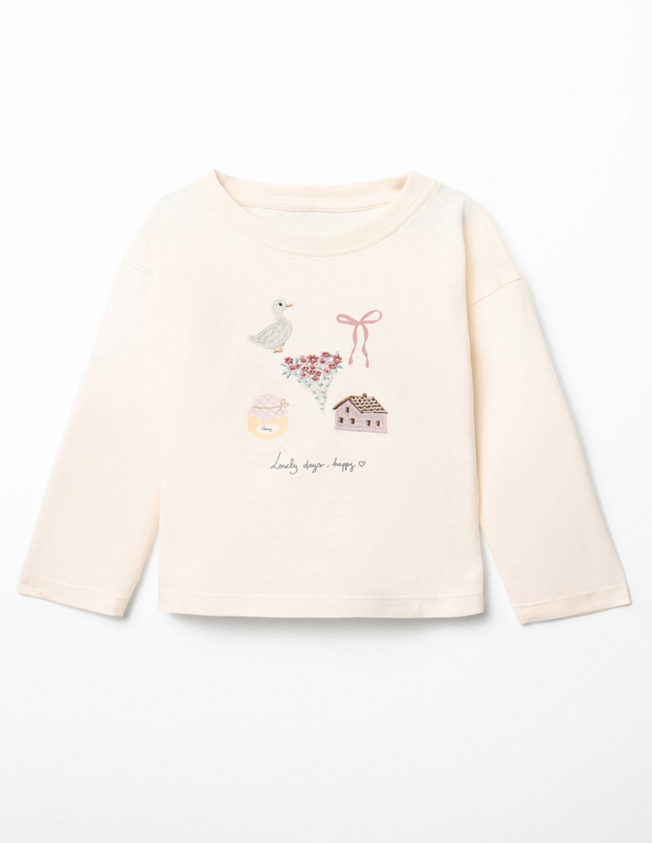 Playera manga larga para niña Playera manga larga para niña