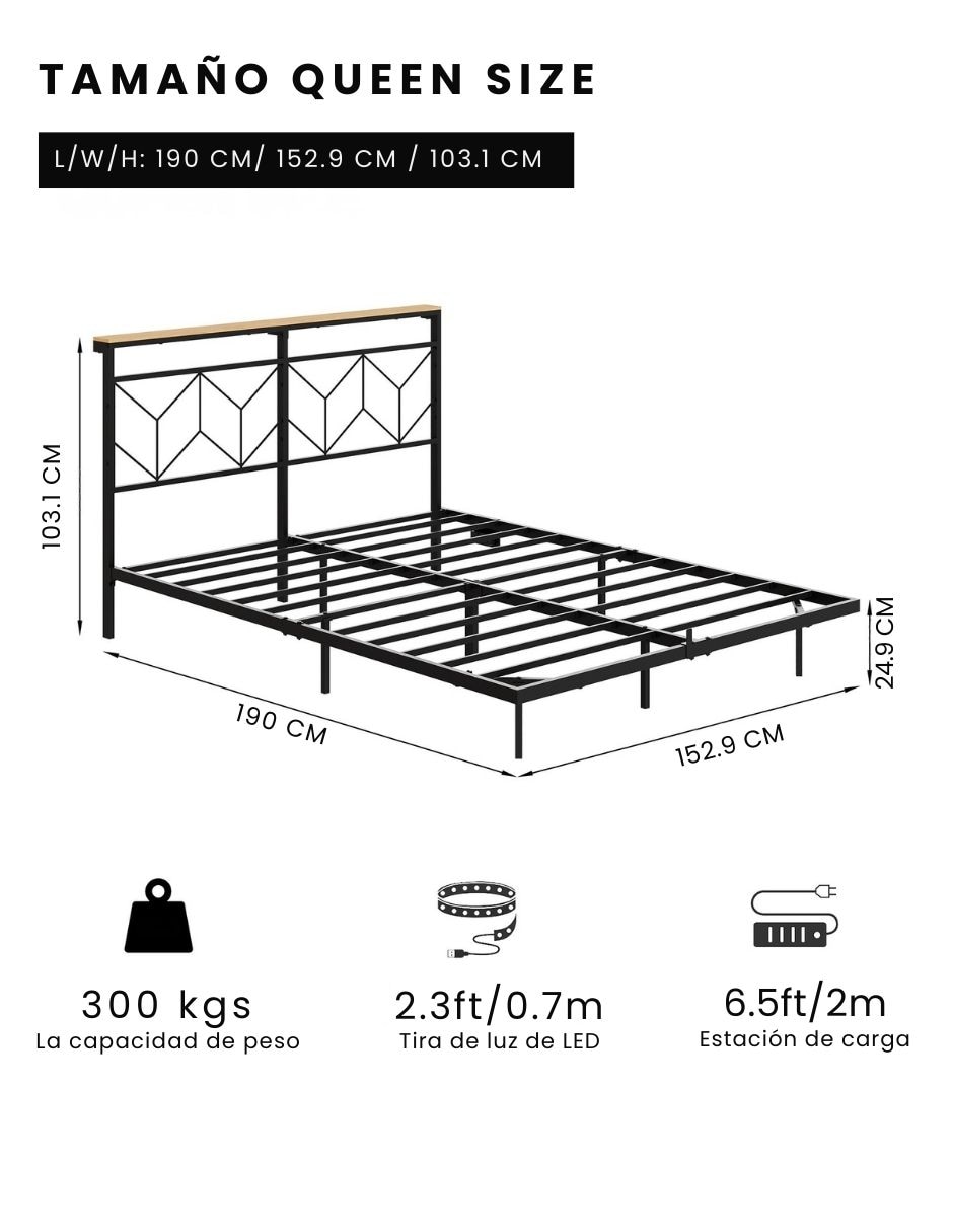 Base para cama armable de metal 10