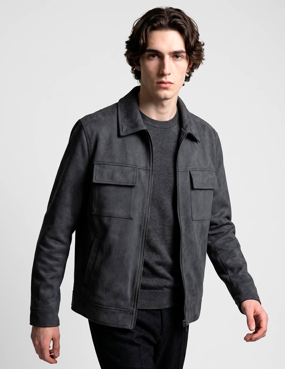 Chamarra casual con bolsillos para hombre