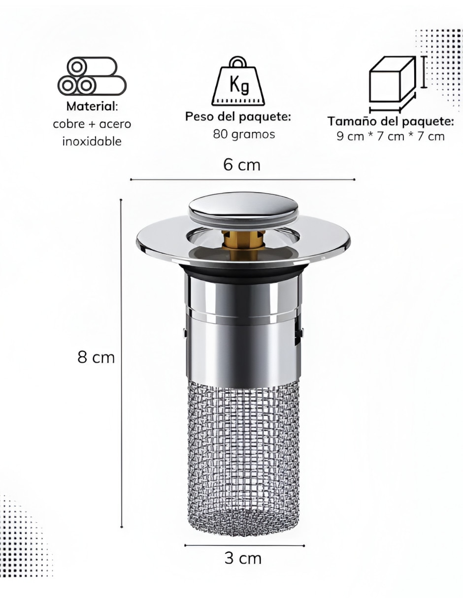 Coladera para tarja Xtelllar de Acero inoxidable Xtllar7658