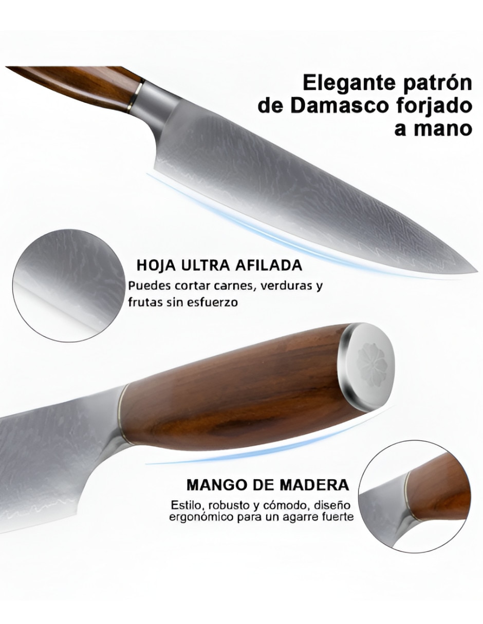 Cuchillo para chef 3 piezas