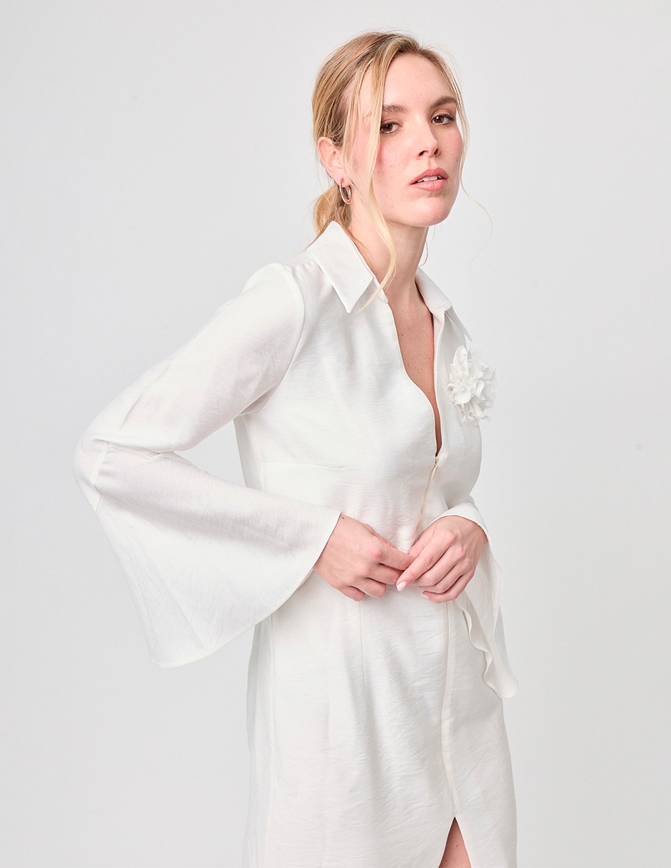 Vestido midi de fiesta Linea Pura Paixao para mujer