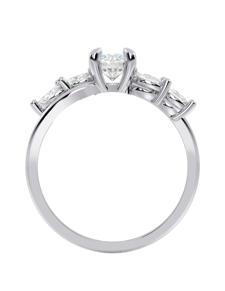 Anillo de compromiso de oro 14 K zirconia 2