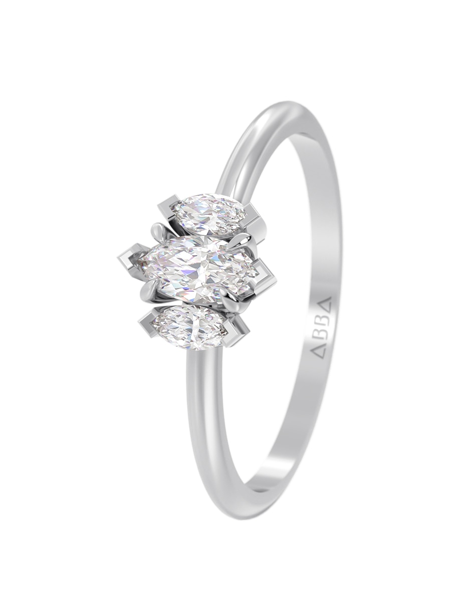 Anillo de compromiso de Oro 14 K zirconia 2