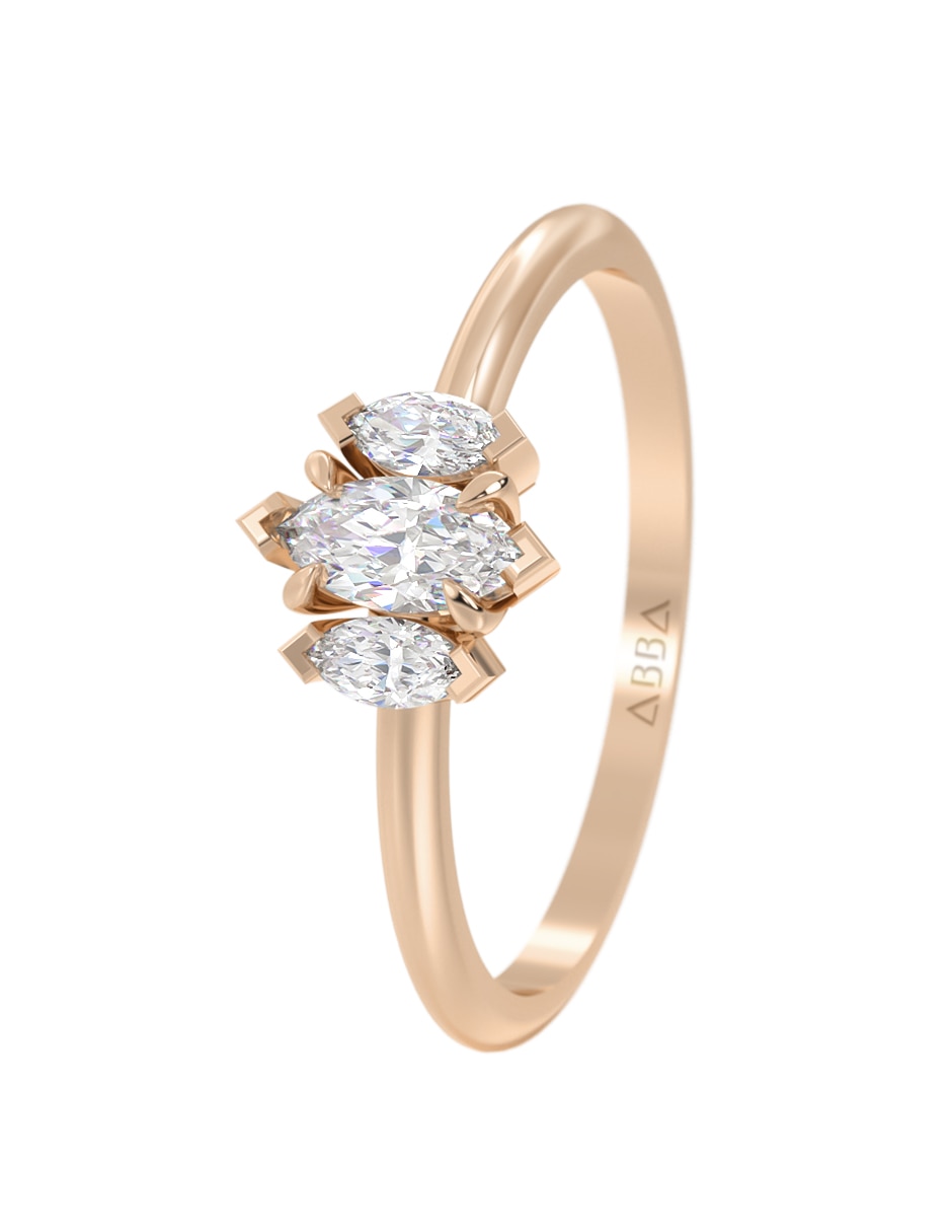 Anillo de compromiso de Oro 14 K zirconia 2