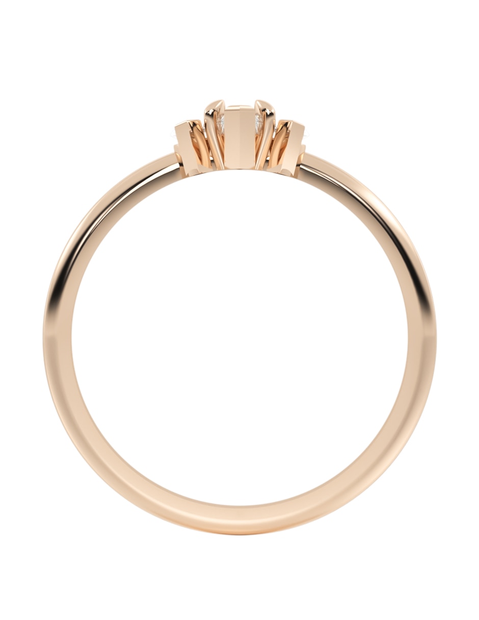 Anillo de compromiso de Oro 14 K zirconia 5