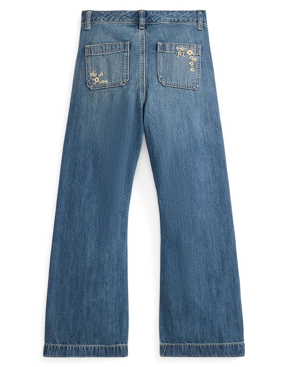 Jeans straight deslavado para niña 2