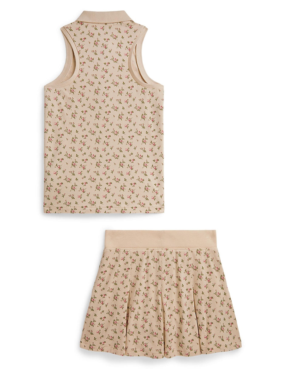 Conjunto Falda Polo Ralph Lauren De Algodón Sin Manga Para Niña