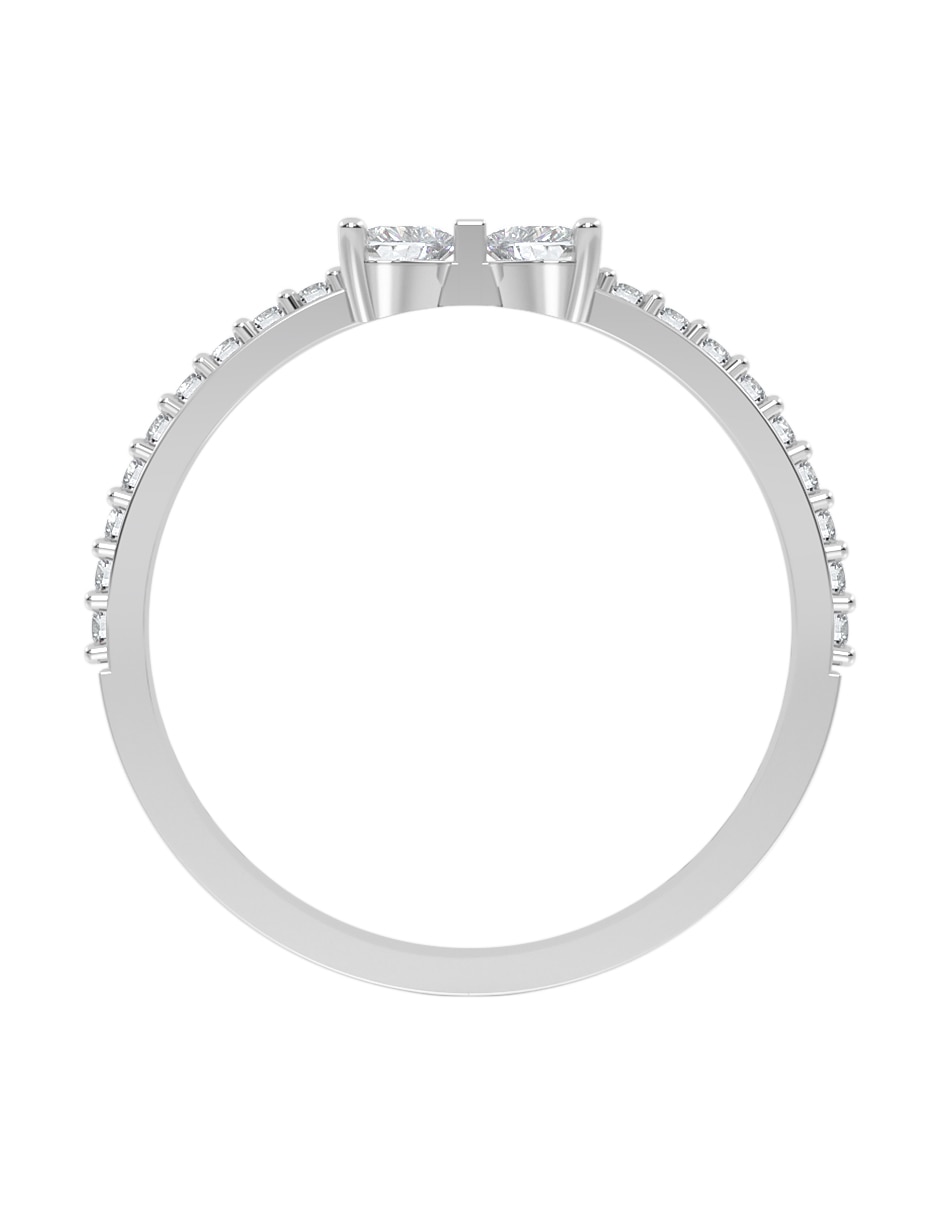 Anillo de moño 10 K de oro zirconia acabado brillante 3