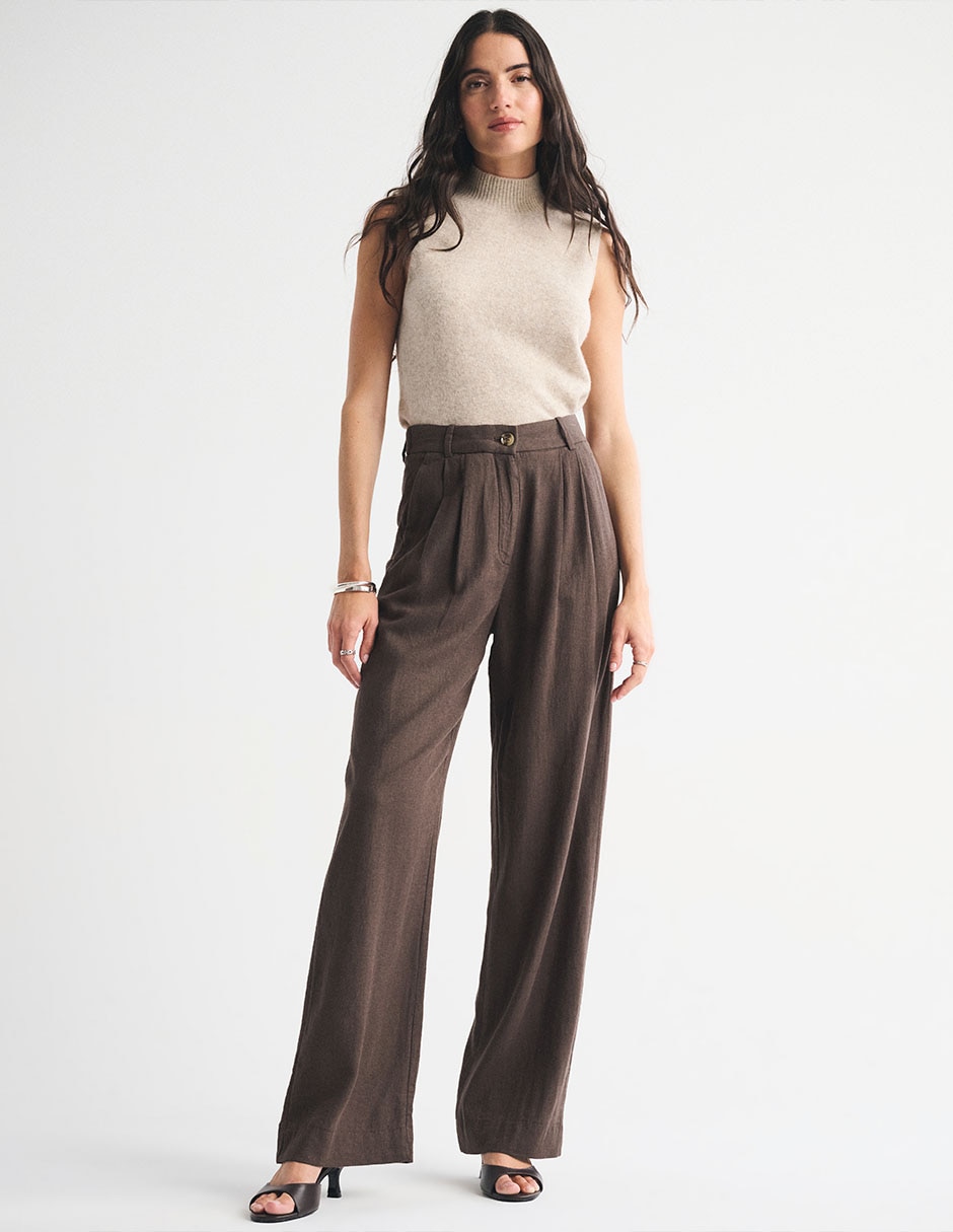 Pantalón regular wide leg para mujer 3