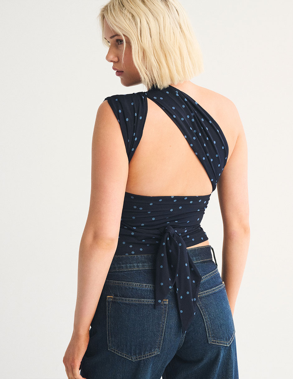 Top abercrombie & fitch cuello halter escote regular tirante sin tirantes
