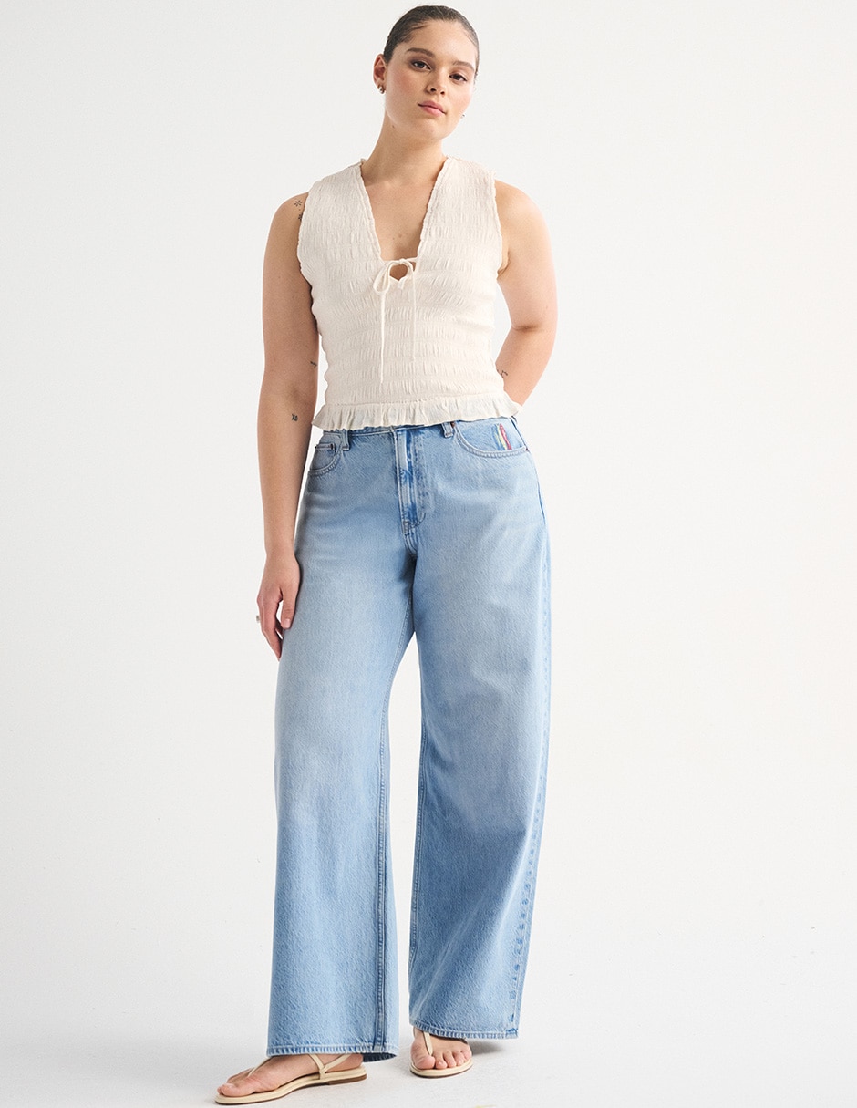 Jeans wide leg ki155-6857-280 para mujer 6