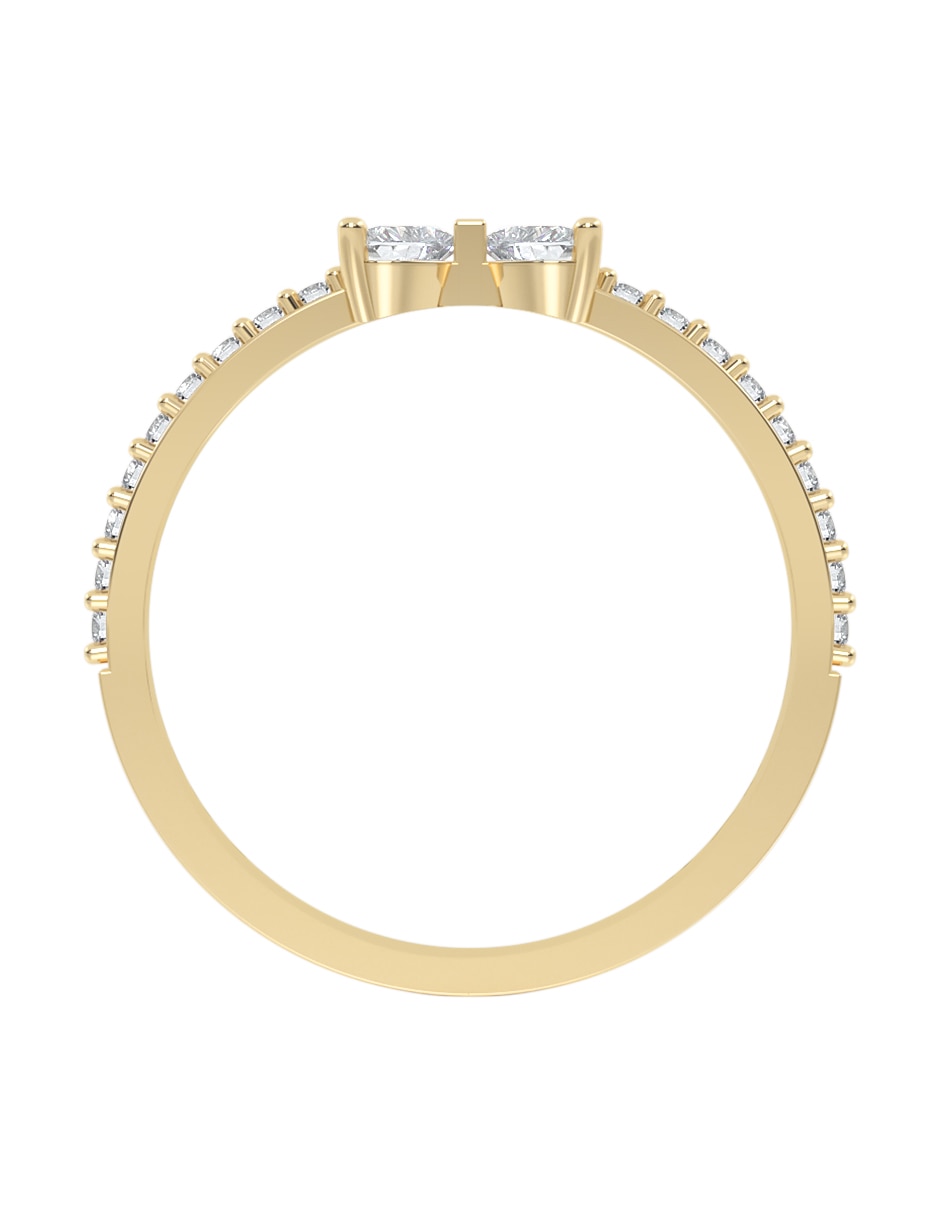 Anillo de moño Abba Joyas 14 k de oro zirconia brillante