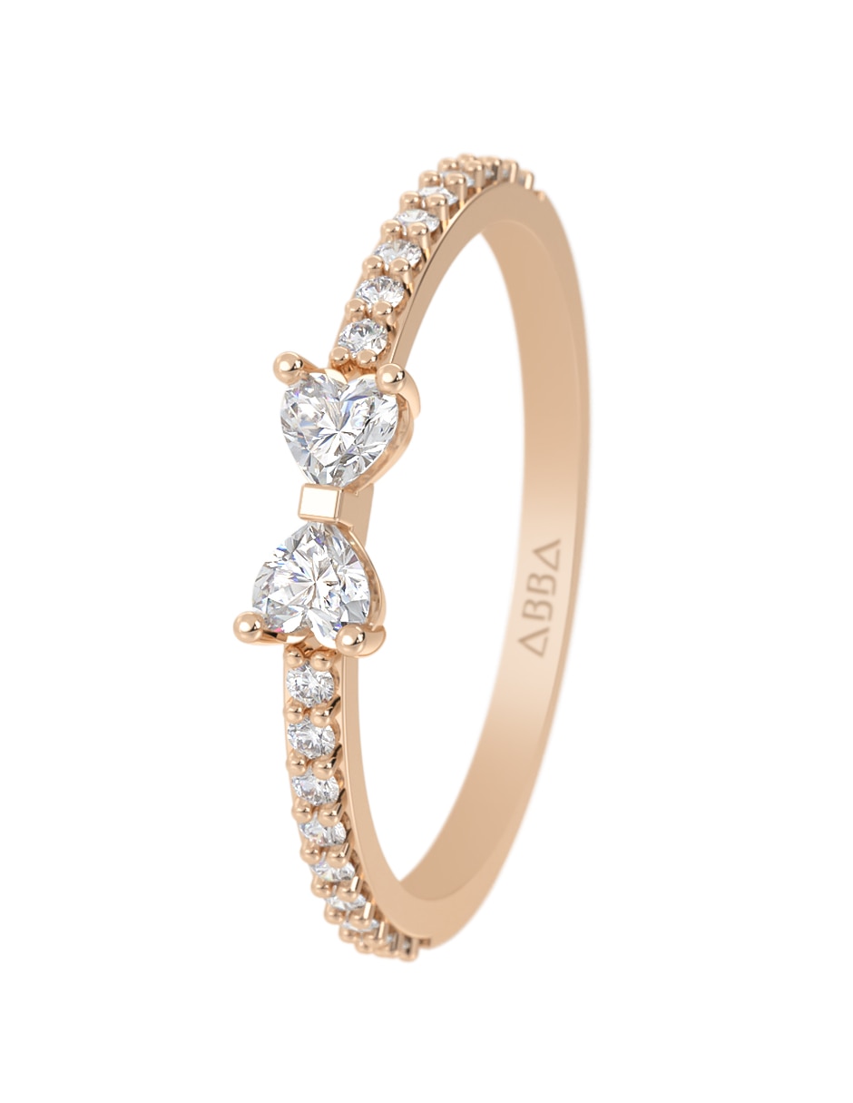 Anillo de moño 14 k de oro zirconia brillante 2