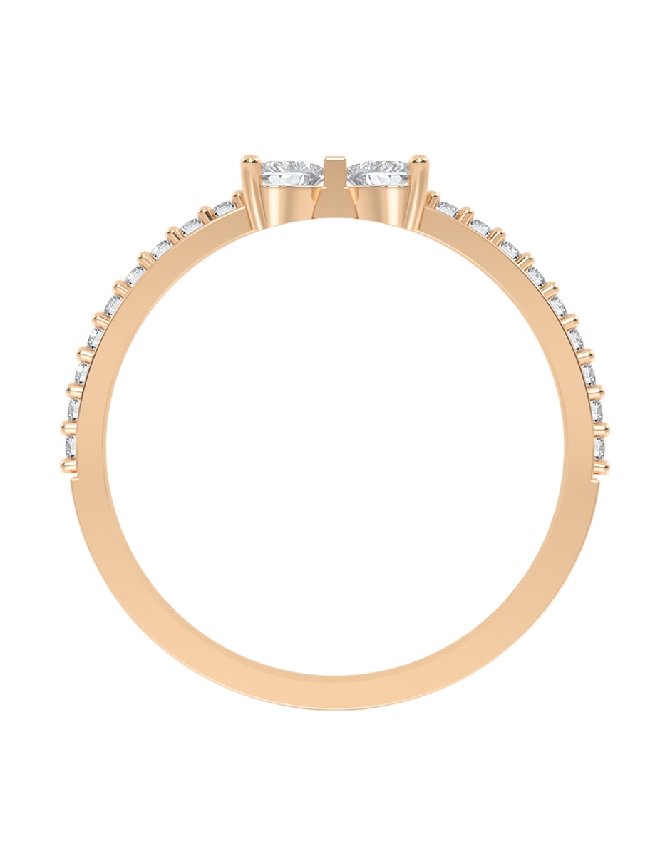Anillo de moño 14 k de oro zirconia brillante 4