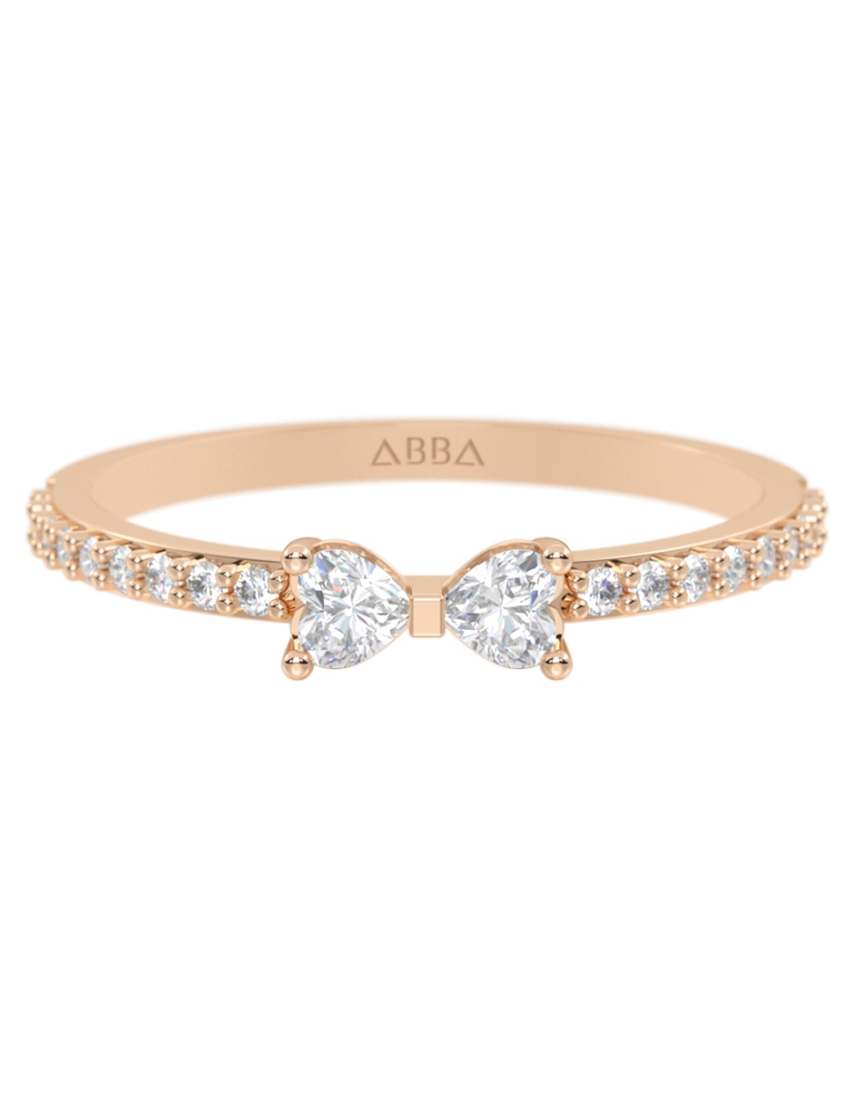 Anillo de moño 14 k de oro zirconia brillante 1