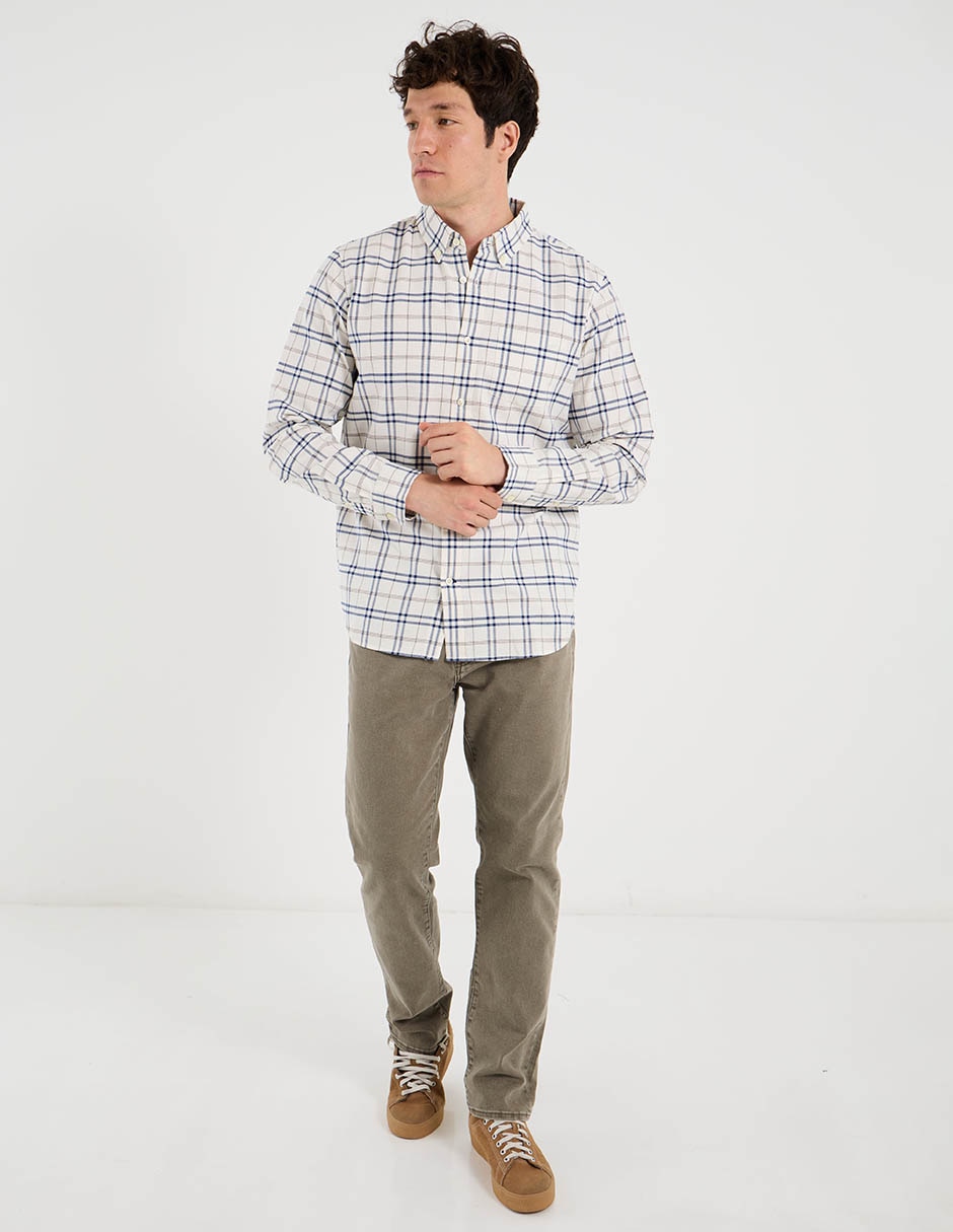 Camisa casual de algodón manga larga para hombre 3
