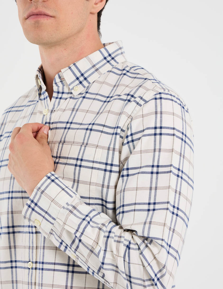 Camisa casual de algodón manga larga para hombre 5