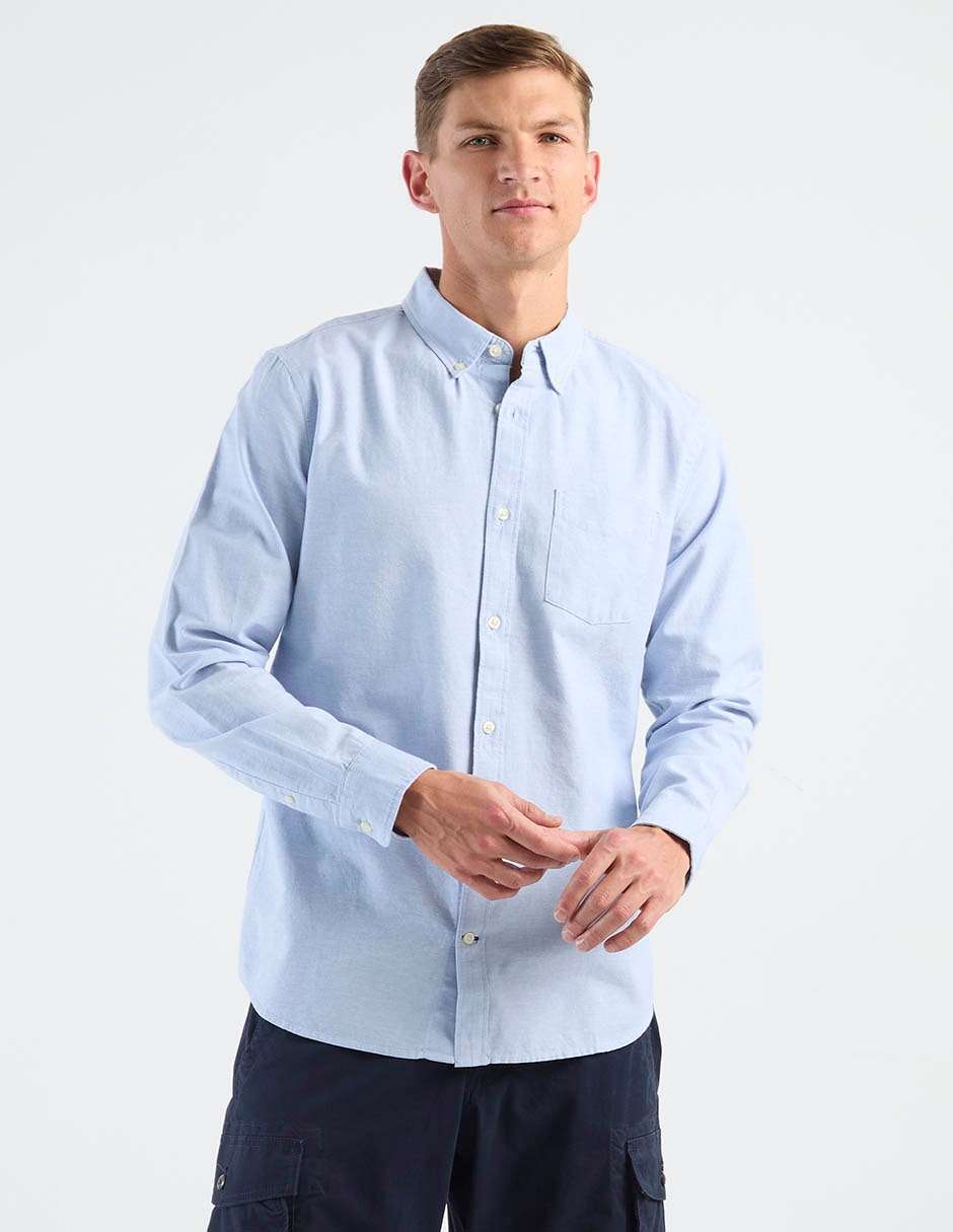 Camisa casual de algodón manga larga para hombre Camisa casual de algodón manga larga para hombre