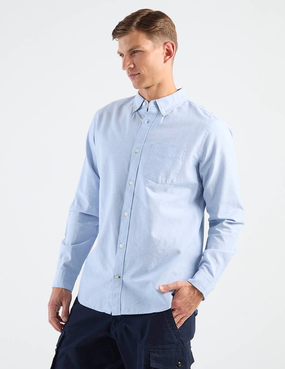 Camisa casual de algodón manga larga para hombre 5