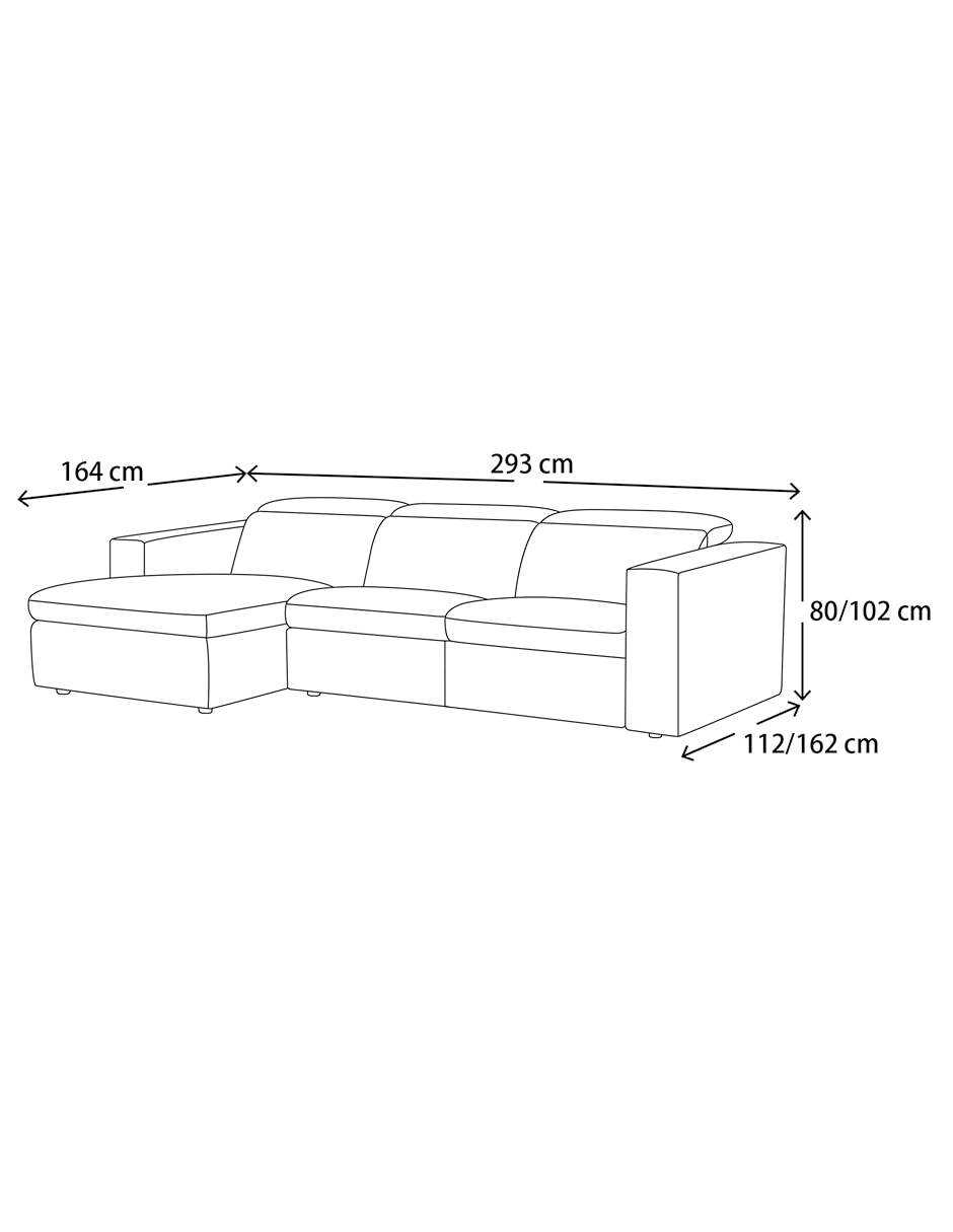Sala modular izquierda de tela 16