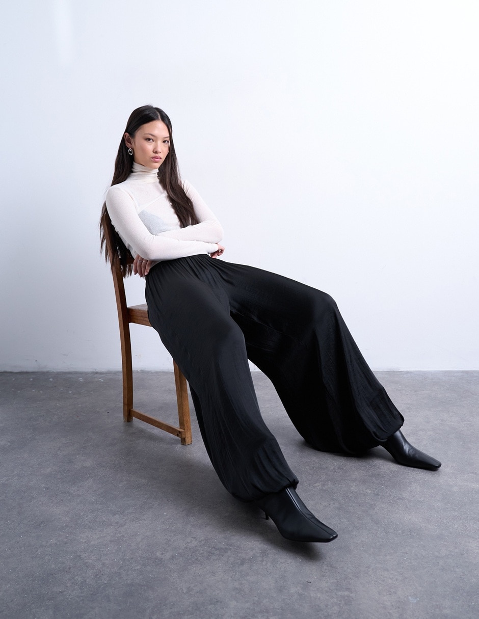 Pants amplio con el‡stico para mujer 2
