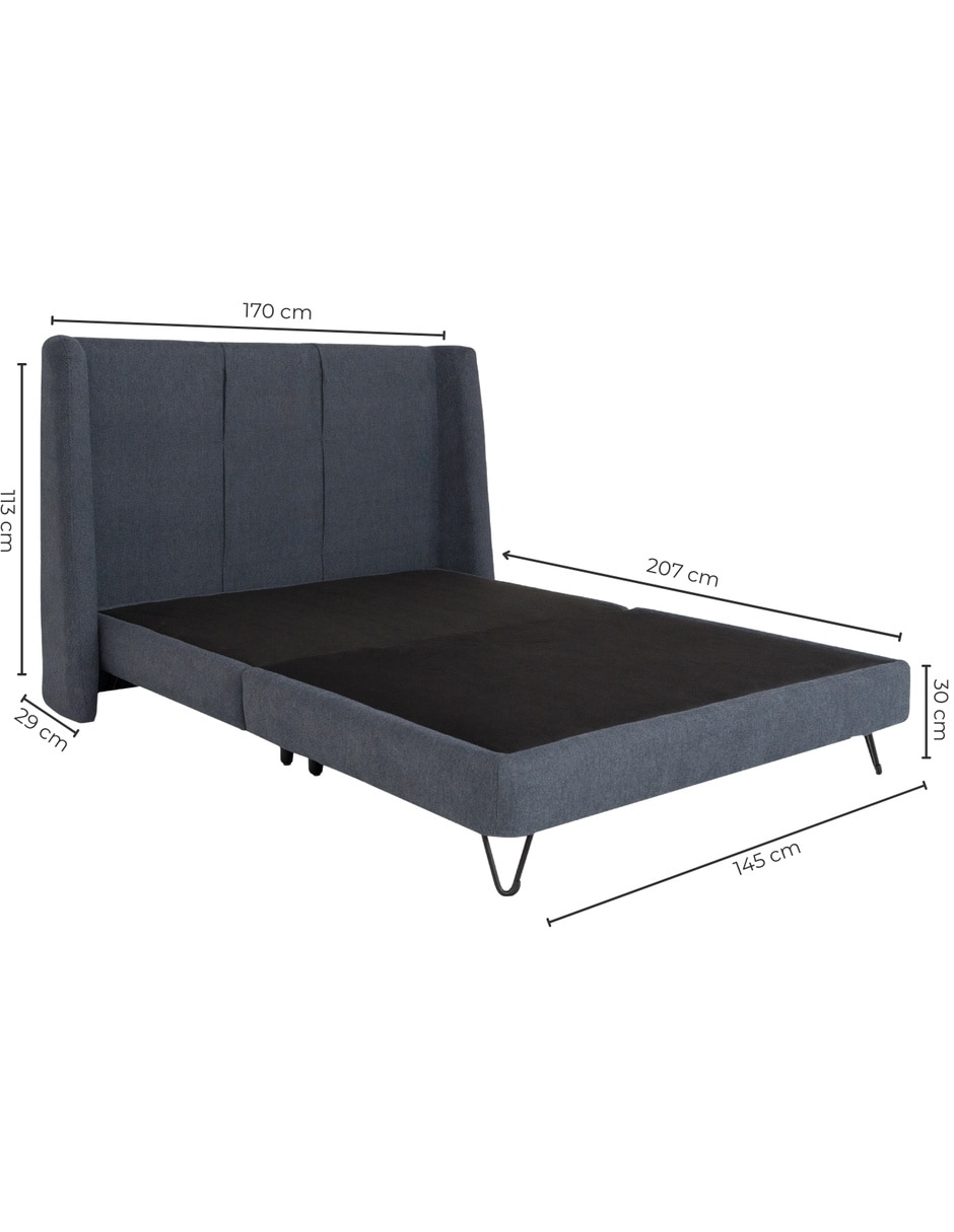 Cama Hampton de madera pino matrimonial 15