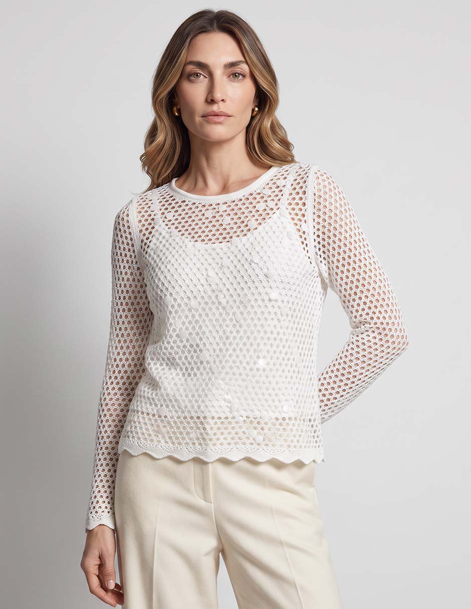 Suéter cuello redondo para mujer