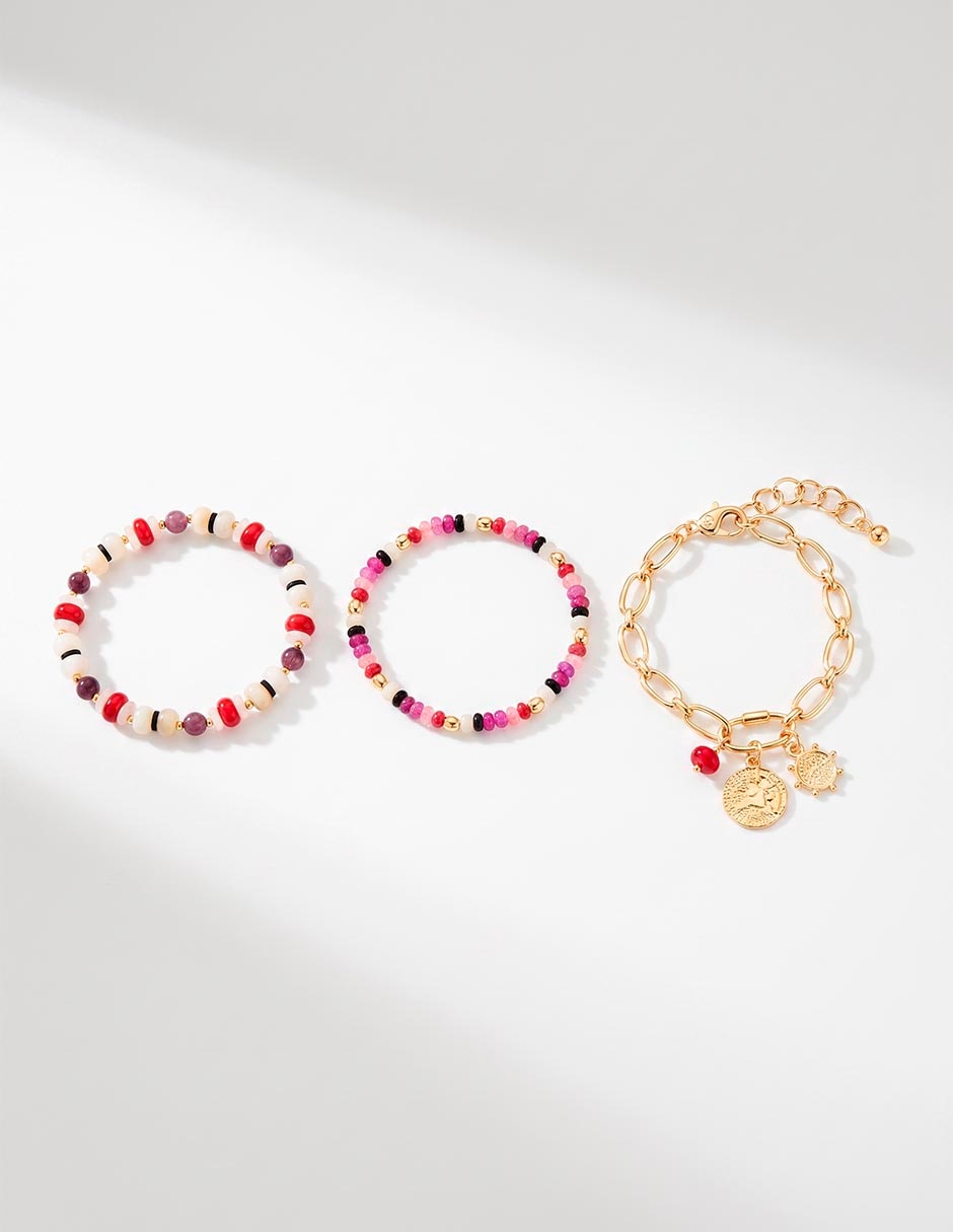 Set pulsera con acabado brillante Set pulsera con acabado brillante