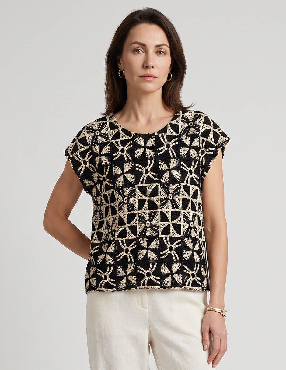 Blusa manga corta para mujer