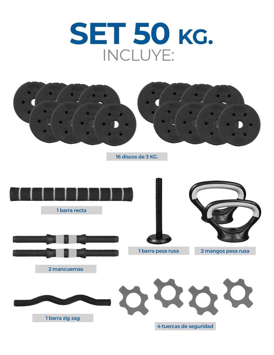 Set mancuernas de peso variable 27 piezas 5