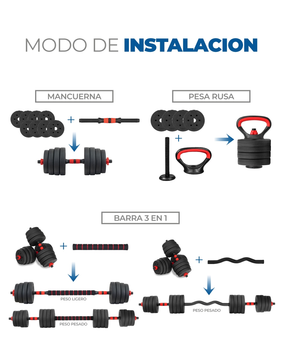 Set mancuernas de peso variable 27 piezas 4