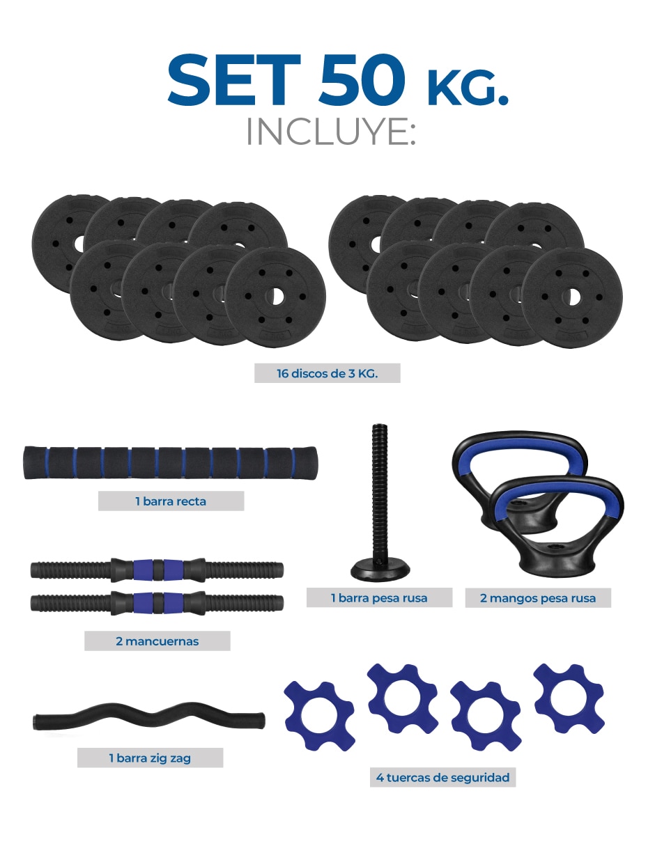 Set mancuernas de peso variable 27 piezas 8