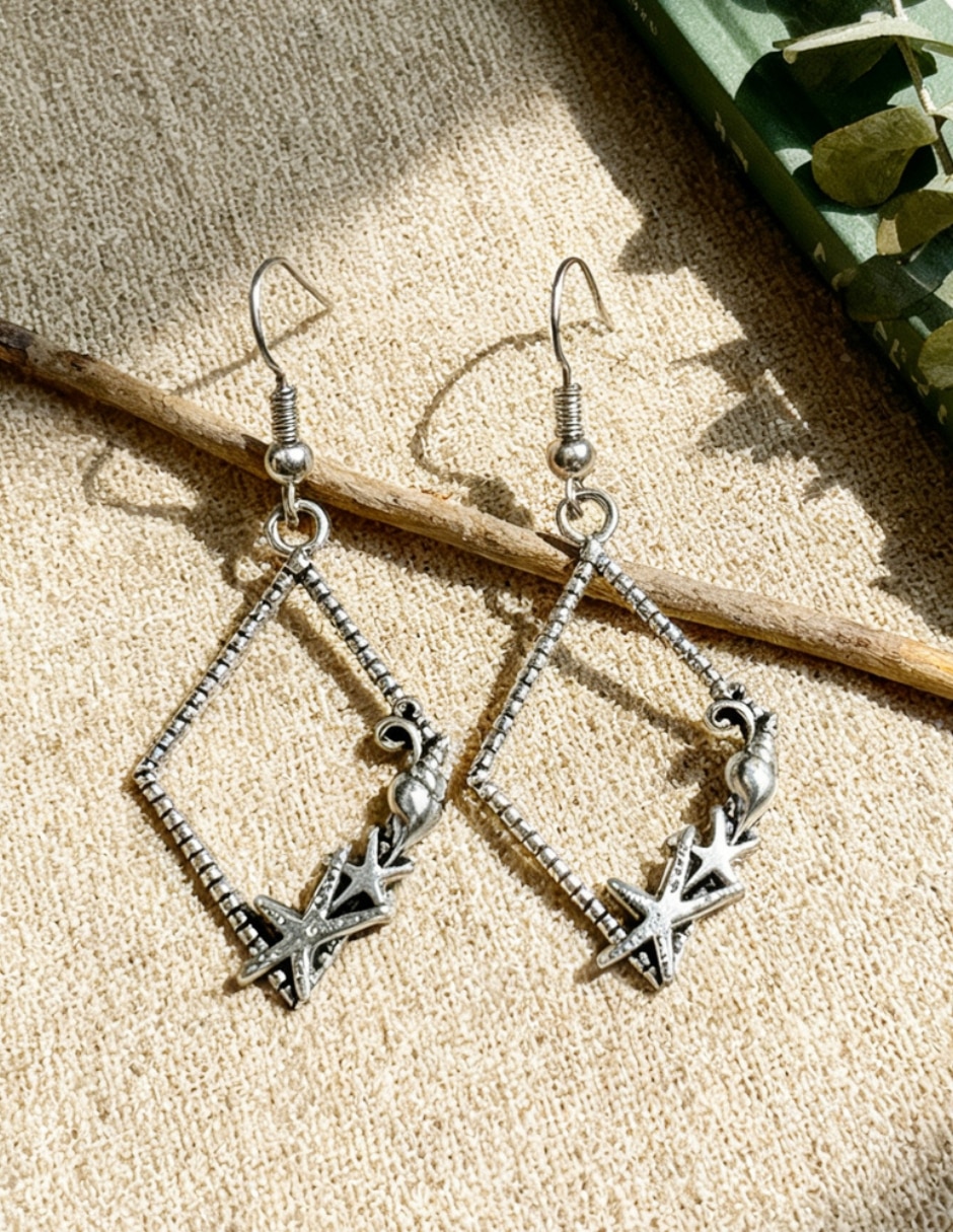 Aretes Largos de Rombo Cowmmerce
