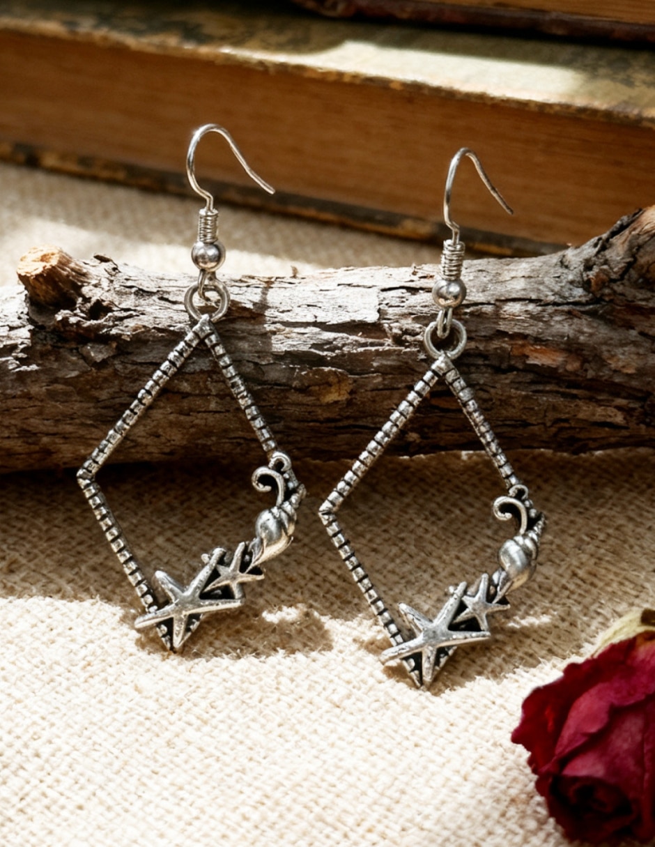 Aretes Largos de Rombo Cowmmerce