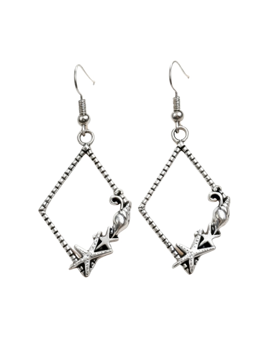 Aretes Largos de Rombo Cowmmerce