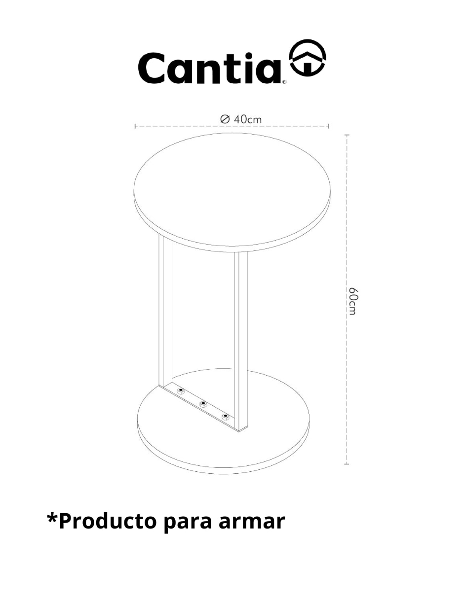 Mesa de servicio Tahmek Cantia de metal y madera