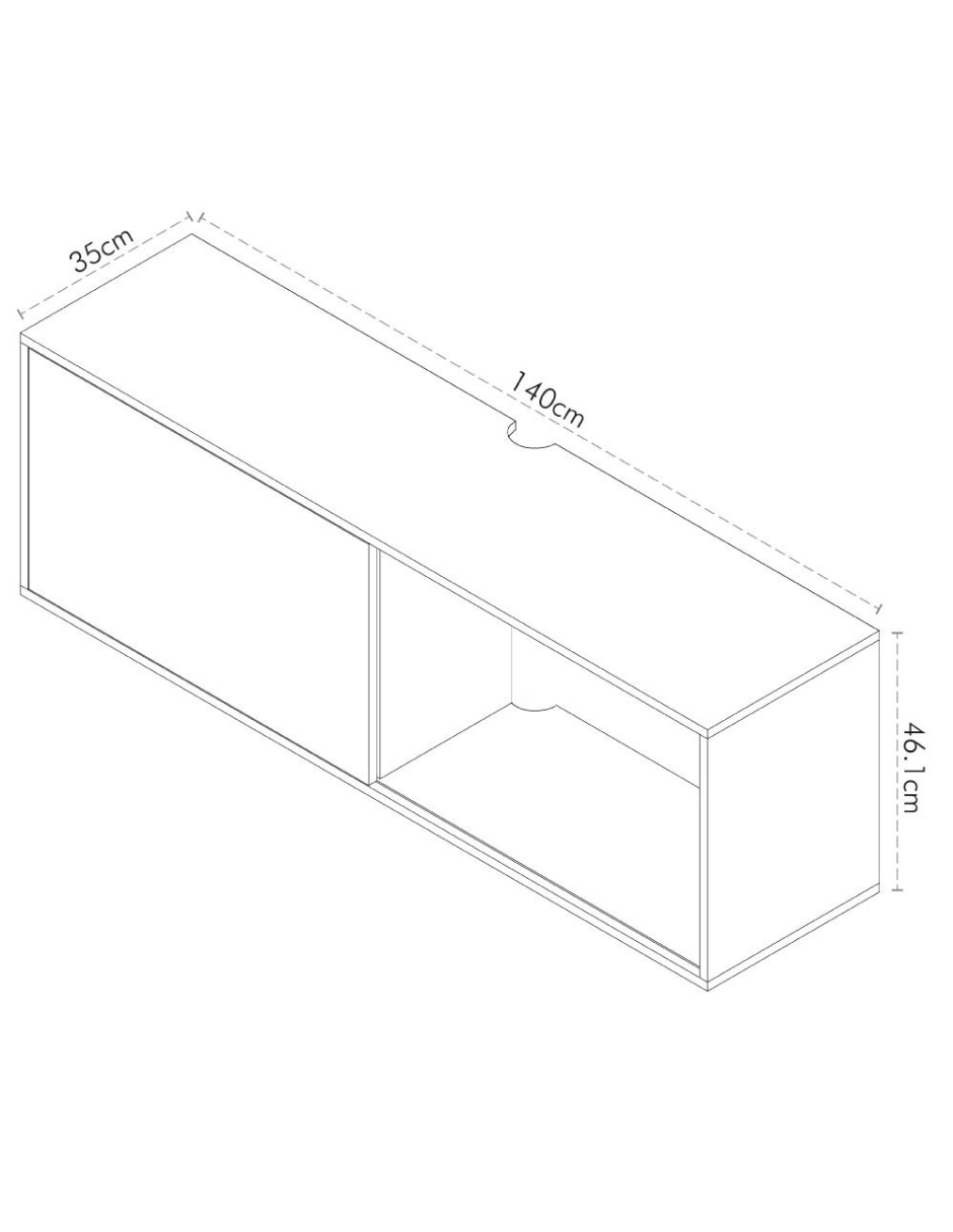 Mueble flotante para TV armable Bernal de MDF 11