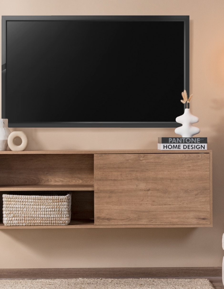 Mueble flotante para TV armable Bernal Cantia de MDF