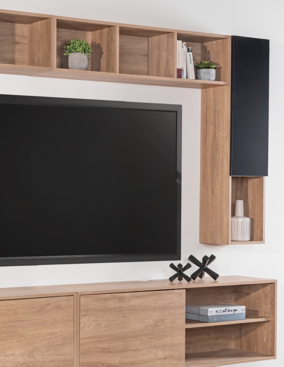 Mueble flotante para TV armable Bernal Cantia de MDF