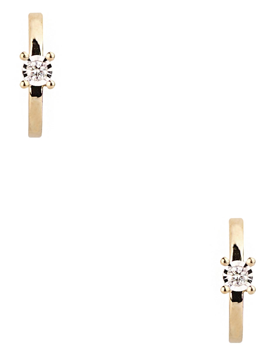 Set de aros circulares de oro 14 k con acabado pavé 1