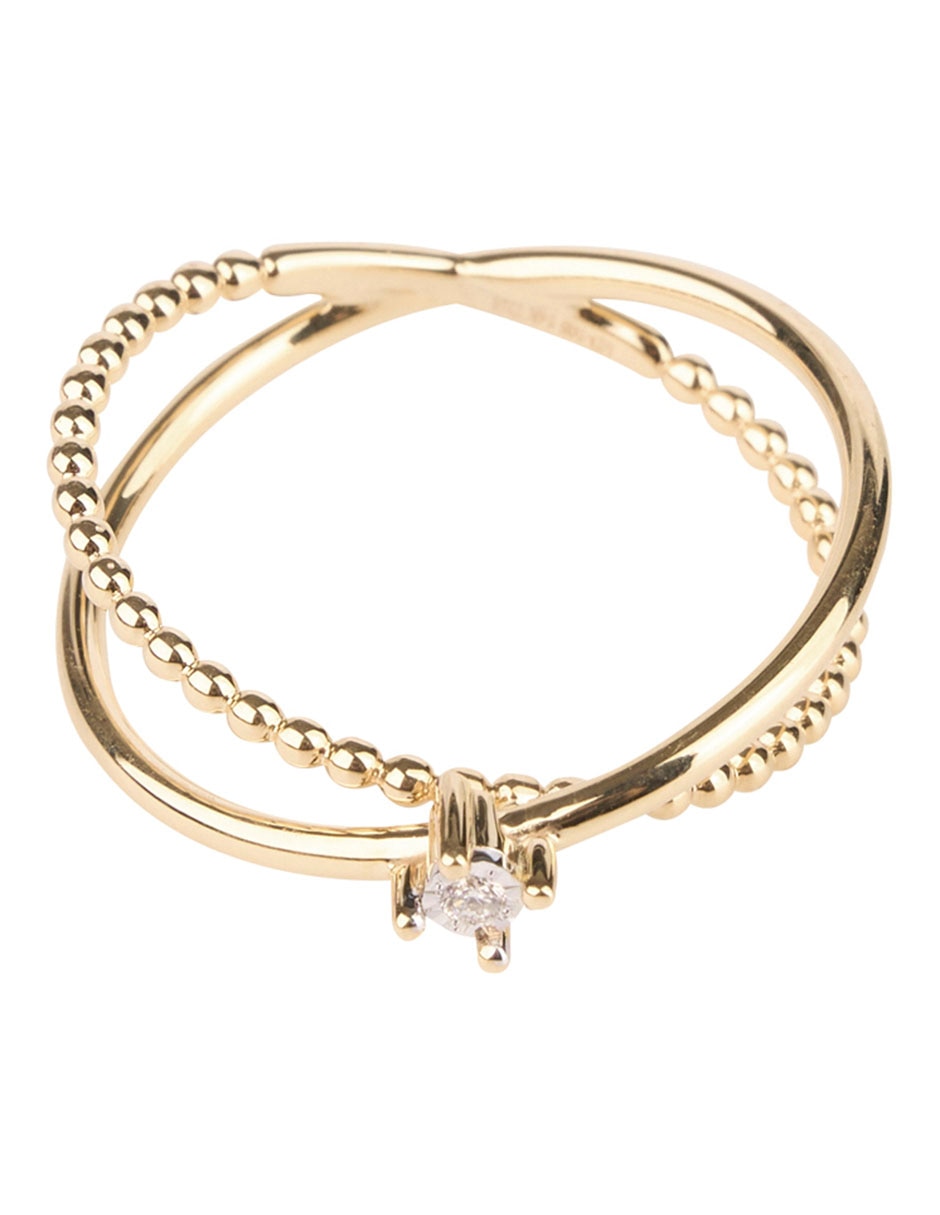 Anillo 14 k de oro brillante 1