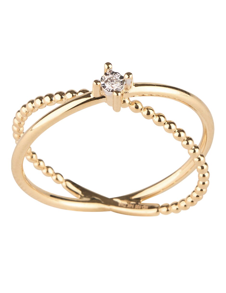 Anillo 14 k de oro brillante 2